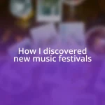 How I discovered new music festivals