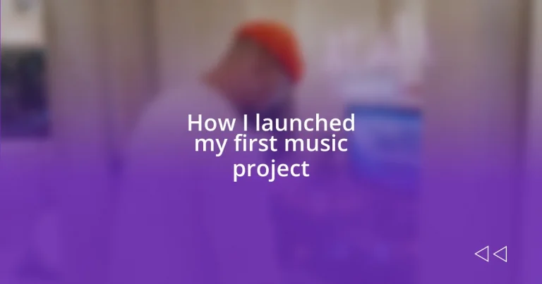 How I launched my first music project