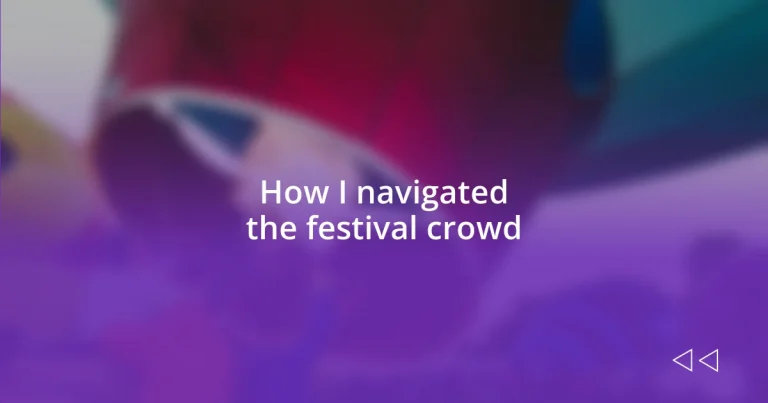 How I navigated the festival crowd