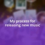 My process for releasing new music