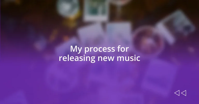 My process for releasing new music