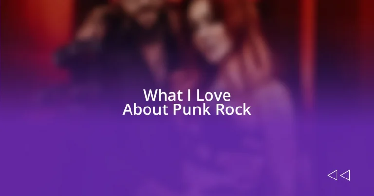 What I Love About Punk Rock