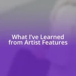 What I’ve Learned from Artist Features