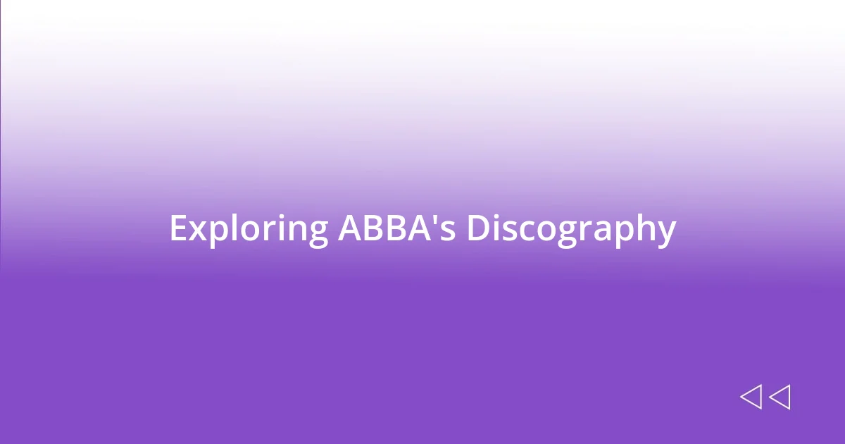 Exploring ABBA