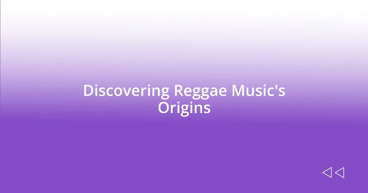 Discovering Reggae Music