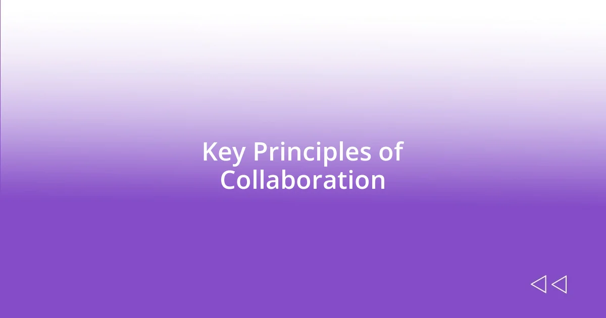 Key Principles of Collaboration